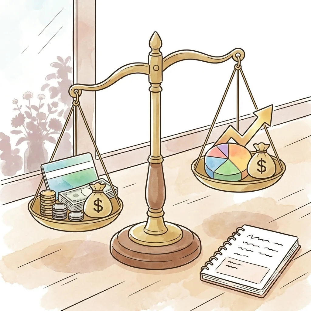 貯金と運用のバランスのイメージ